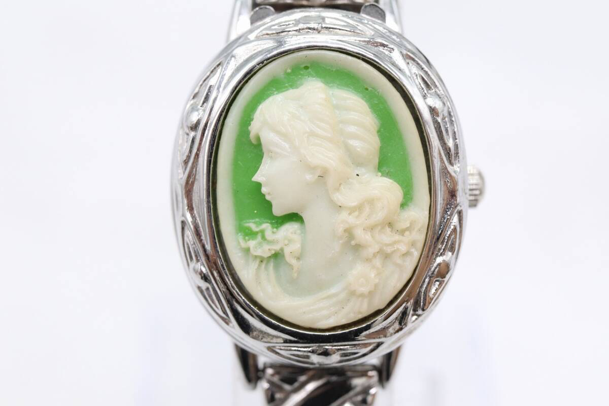 Green Vintage Cameo Watch