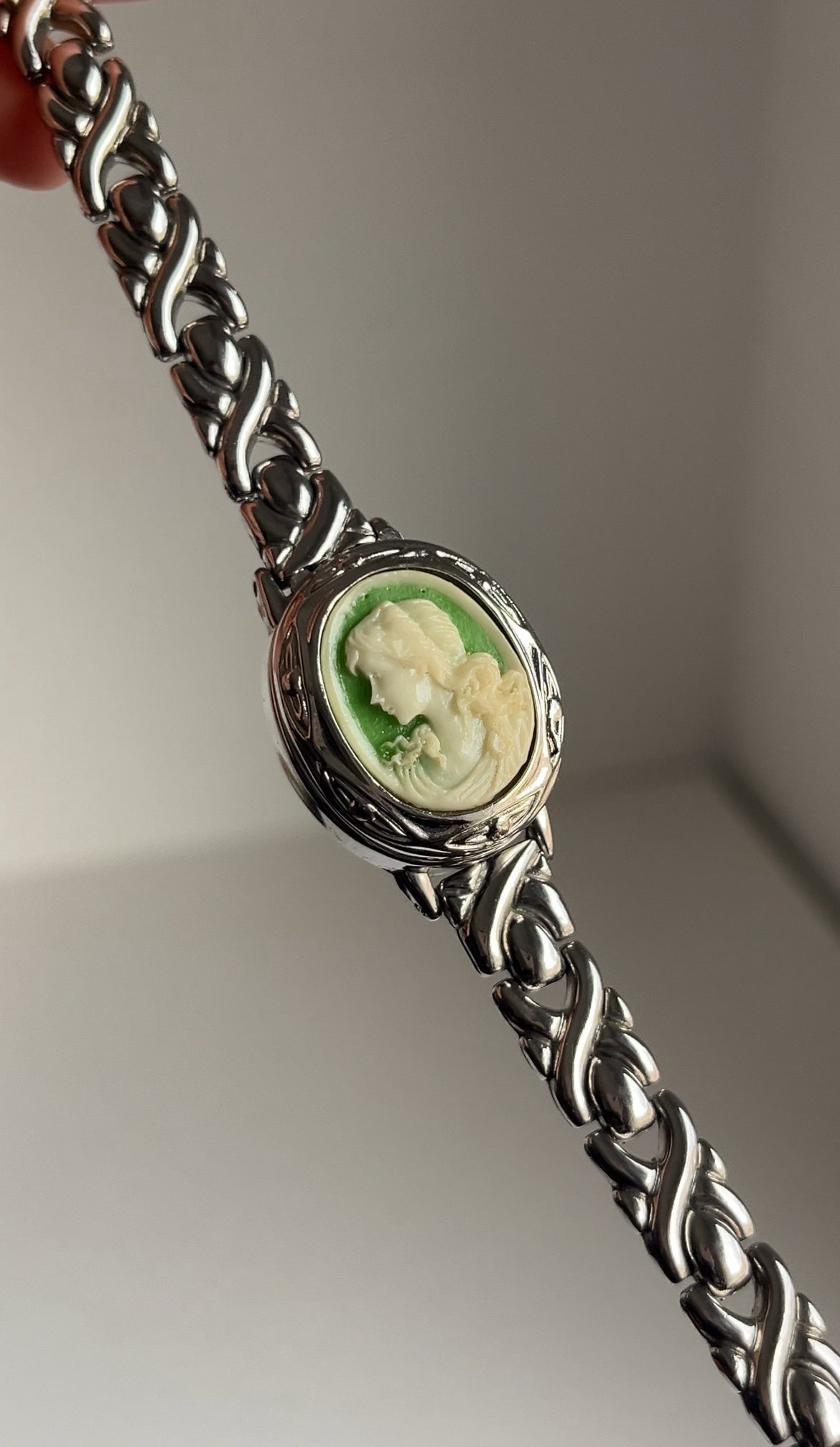 Green Vintage Cameo Watch