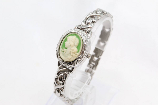 Green Vintage Cameo Watch