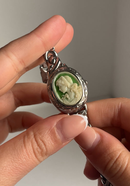 Green Vintage Cameo Watch